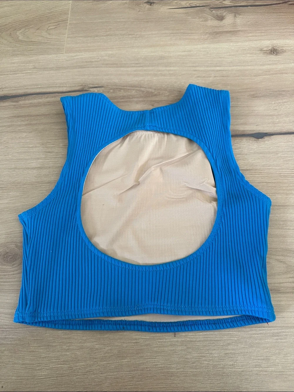 Girls' Bright Blue Ribbed Dance Crop Top
